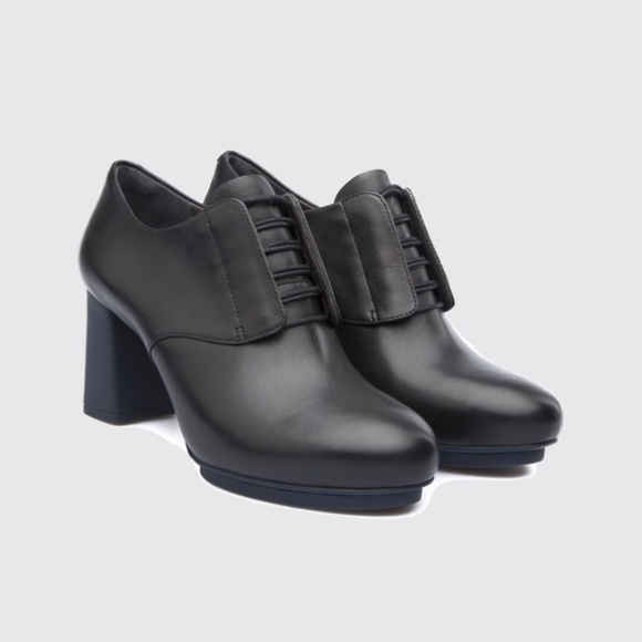 CAMPER Myriam Black Leather Lace Up Bootie Sz 36